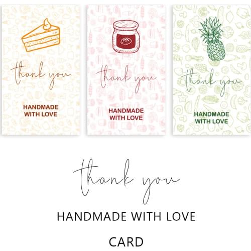 30Pcs 9cm*5.4cm Handmade With Love Thank You Cards For Cake Baking Small Businesses Gift Card Package Party Birthday Wedding