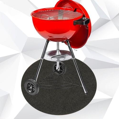 Round Grill Barbecue Mat Deck Pad Protector for Burning Outdoor Baking Fireproof Heat Resistant BBQ Grill Splatter Mat 91cm