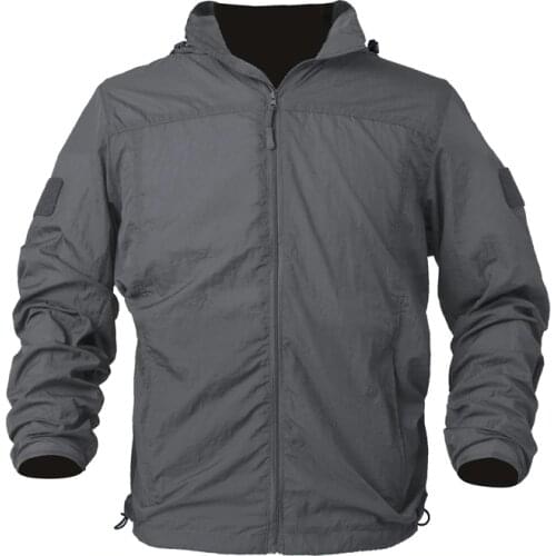 Lightweight Portable Waterproof Tactical Jacket Men Summer Breathable Military Army Thin Hoodie Skin Jackets Plus Size S-5XL