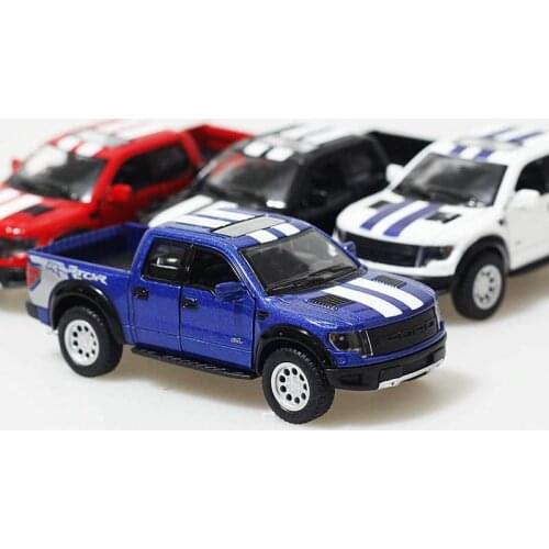 Scale 1:46 F150 Raptor Off-road Pickup Truck Alloy Pull Back Action Toy Car Model Doors Openable