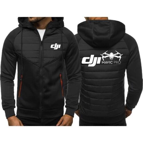 2021 Mens Coat Winter Dji Mavic Pilot Logoo Zipper Hooded Jacket Cotton Coat Slim Fit Warm Fashion Thicken Outwear Tracksuit