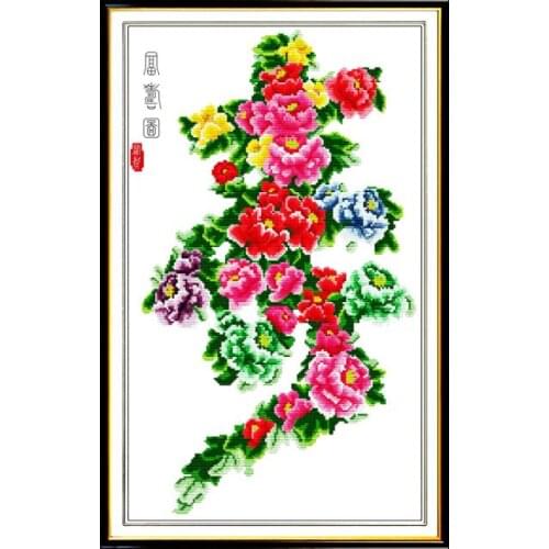 Wealth & longevity picture cross stitch kit 14ct 11ct count print canvas stitching embroidery kits