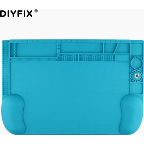 DIYFIX Wristband Work Pad Heat Resistant Insulation Silicone Desk Hot Air Gun Station Mat Phone BGA PCB Soldering Repair Tool