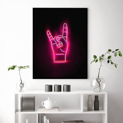 Retro Neon Sign Posters And Prints Canvas Painting Roll Wall Art Picture Love Modern Minimalism Living Room Home Decoration