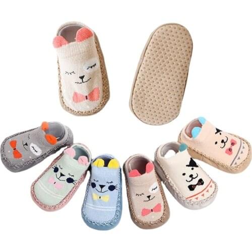 2021 New Born Baby Socks with Anti Slip Rubber Soles Infant Baby Girls Boys Shoes Soft Sole Baby Floor Socks for First Walker