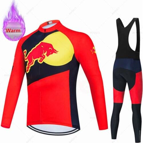 STRAVA 2021 Winter Fleece New Cycling Jersey Set Mountian Bicycle Clothes Wear Ropa Ciclismo Racing Bike Clothing Cycling Set