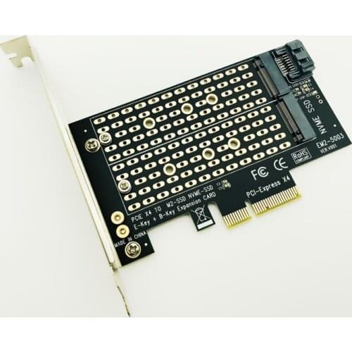 M.2 NVMe SSD NGFF to PCI-E 3.0 X4 Adapter Raiser M Key B Key PCI Express 3.0 NVME m.2 SSD M2 SATA NGFF Converter Post Card Riser