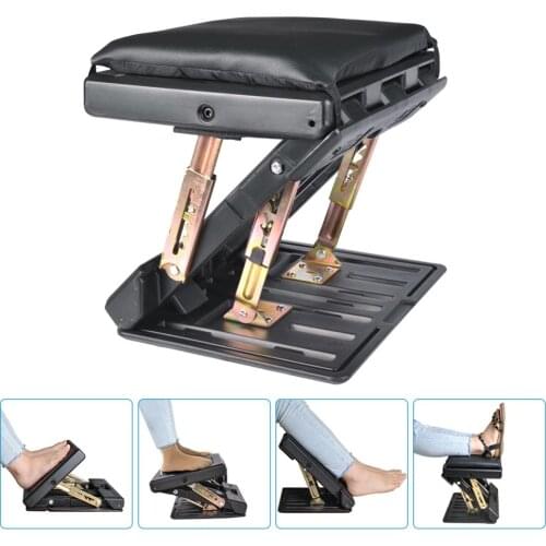 4-Level Height Adjustable Footrest With Removable Soft Foot Rest Pad Max-load 120lbs With Massaging Beads For Car Under Desk