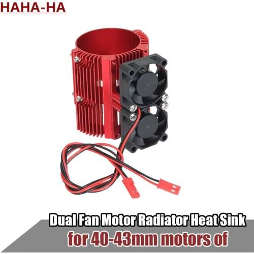 41-43mm Dual Fan Motor Radiator Heat Sink for High Speed 1:8 Motor RC Car Traxxas SUMMIT Big S E-REVO Big E