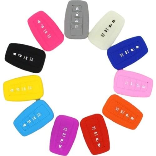 Multi-coloured Key Case for Toyota 2017 2018 Prius Prime 4 Buttons Remote Silicone Car Key Case Cover Wholesale