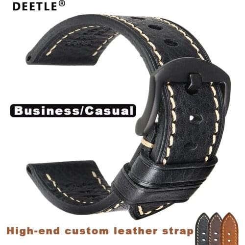 Cowhide Watch Band 20mm 22mm Black Brown Watchband Women Men Genuine Leather Strap For Samsung Galaxy Watch Gear S3 Bracelet