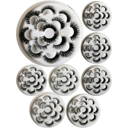 Faux mink lashes eyelash book 7 pairs Eye Lash wholesale Natural false eyelashes Makeup eyelash pestañas postizas naturales