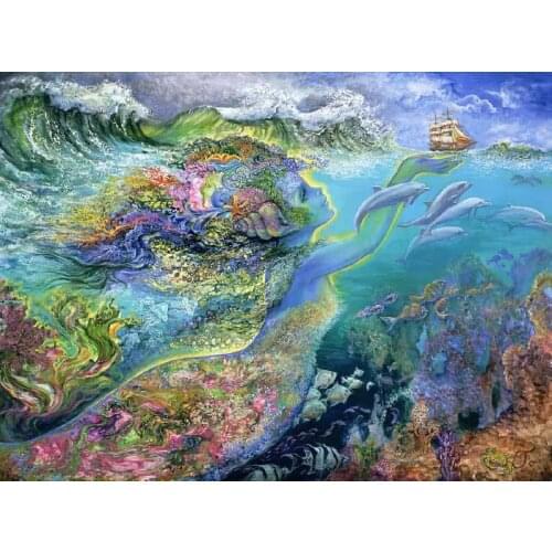 Needlework,Underwater Mermaid World oil painting DIY Fashion Cross stitch,for Embroidery kits, Art Cross-Stitching handmade