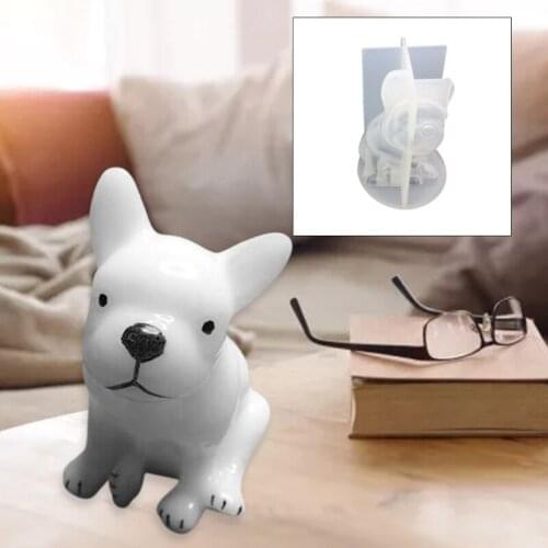 Crystal Epoxy Resin Mold 3D French Bulldog Silicone Mould DIY Crafts Ornaments Home Car Decorations Casting Tools