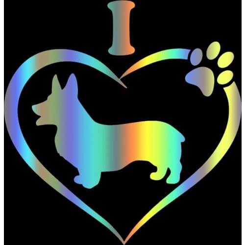 S51535 Various Sizes/Colors Car Stickers Vinyl Decal I Love My Corgi Dog Animal Motorcycle Decorative Accessories