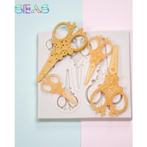 Silicone Mold Scissors Cream Mold Party Cake Decoration Baking Mold DIY Soap Bar Molds Ice Cube Party Decoration