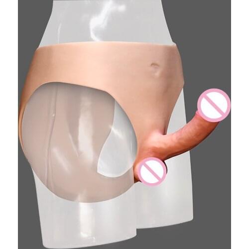 Super Long Female Wear Pants Masturbation Device Strapon Realistic Dildo With Scrotal Lesbian Sex Toys For Women And Men