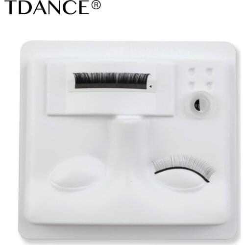 TDANCE 3 in 1Eyelash Extension Practice Tray Glue Gasket Adhesive Pallet Lashes Holder Eyelashes palette Training Display makeup