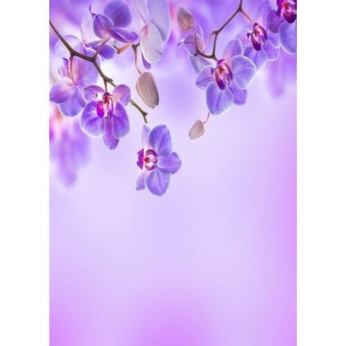 Photo Studio Photographic Background Light Purple Floral Fabric Vinyl Photo Backdrops for sale Photography Baby Child Photocall