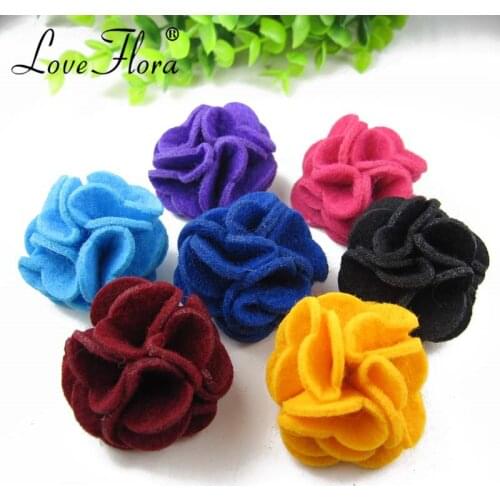 Felt flowers men clutch pin lapel pin brooch pins 24pcs/lot 19color for your choice Free shipping