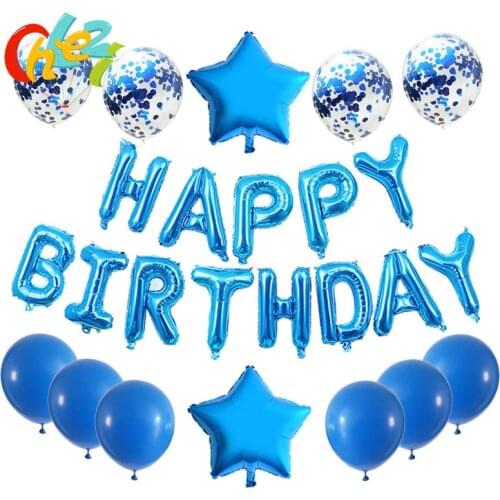 16 Inch Letter Happy Birthday balloon Birthday Party Decoration Kids Boy Girl Event Supplies confetti latex balloons Baby Shower
