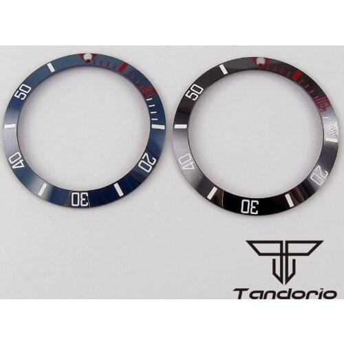 High quality Black Blue Ceramic Bezel Insert Red White marks Watch Parts Replacement SUB Watch Case insert bezel