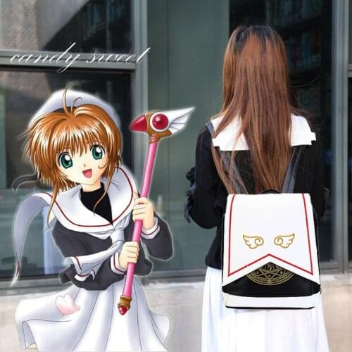 Japanese Anime Cardcaptor Sakura Wings Schoold Backpack sailor girl sakura Cosplay Backpack Sakura Wings bag
