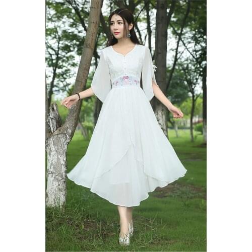 High Quality Explosions Leisure chinese style Draped matching Dresses Women spring autumn Casual Dress