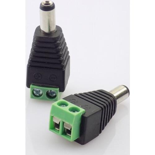 1pcs 5.5 x 2.1mm DC Power Male Jack Connector Plug DC Male Adapter BNC Connector for CCTV Camera led lighting strip
