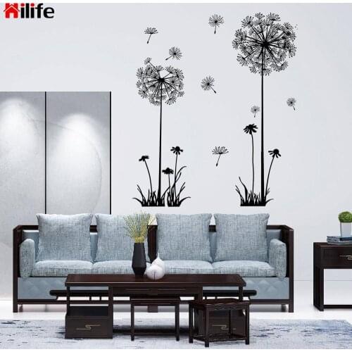 1 piece Dandelion Wall Sticker Engraved Vinyl Mural Decal for Bedroom Living Room Sitting Room Home Decoration 50*70cm Adornment