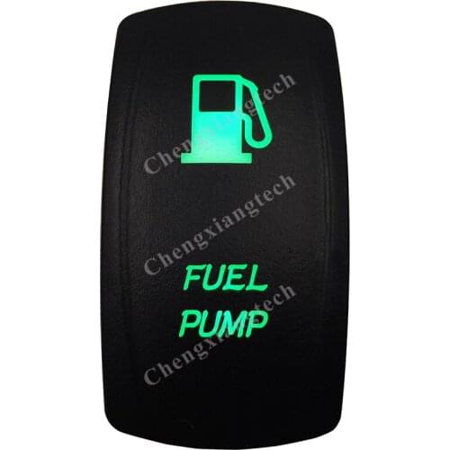 DC 12V 24V FUEL PUMP Rocker Switch GREEN Led lamp 5 Pin ON/OFF SPST Waterproof IP66