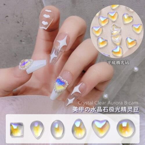 20pcs Aurora Crystal Stone 3D Nail Art Decorations Shiny Glass Jewelry Ornament Manicure Design Accessories