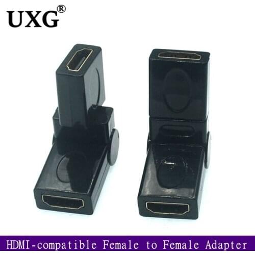 Gold Plated HD A Female To Female HDMI-compatible 90 180 360 Degree Right Angle Rotation HD Data Version 1.4V Adapter
