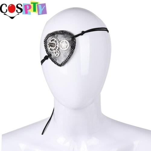 Cospty Vintage Goth Style Steam Punk Costume Accessories Rivet Gears Cogs Pirate Eyepatch