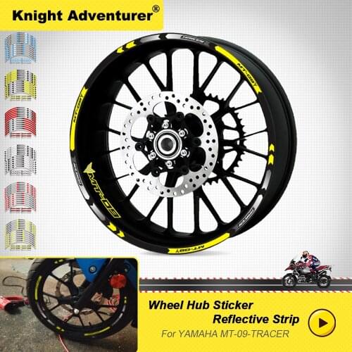 For YAMAHA MT-09 MT09 mt 09 TRACER Motorcycle Outer Rim Stickers Wheels Film Border Reflective Decals Tire Decoration Sticker