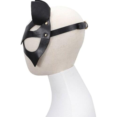 Fetish BDSM Mask Sex Toys For Women Bondage Restraints Leather Cosplay Rabbit Mask Femdom Slave Erotic Couple Flirting Toys