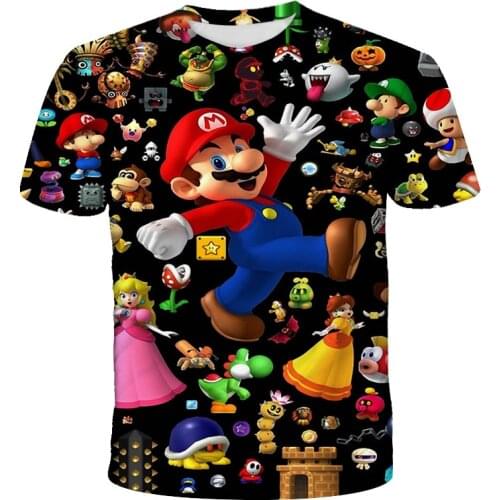 Mario Animation 3D T-shirt, 3D animation theme T-shirt, childrens fun T-shirt, mens and womens T-shirt, summer 2021