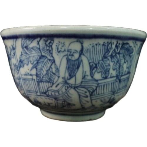 Chinese old porcelain Blue and white character story pattern bowl