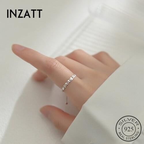 INZATT Real 925 Sterling Silver Chain Ring Series Zircon Star Moon Adjustable For Charming Women Fine Jewelry Punk Accessories