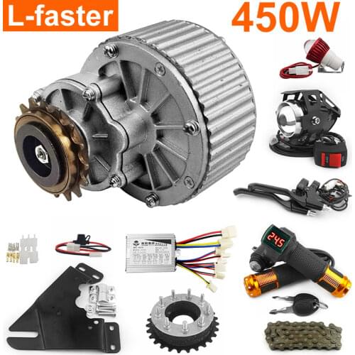 L-faster Newest 450W E-bike Motor Kit Electric Multiple Speed Bicycle Conversion Kit Electric Engine Kit For Multi-speed Bicycle