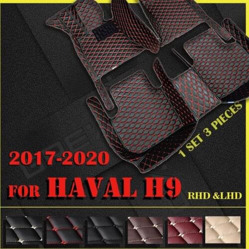 Leather Car floor mats for haval H9 seven seats 2017 2018 2019 2020Custom auto foot Pads automobile