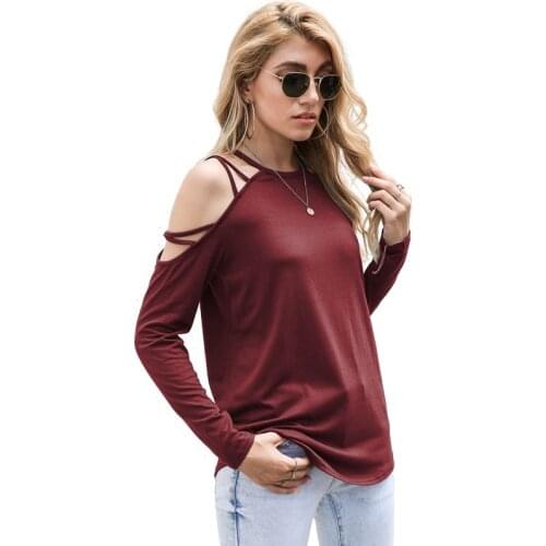 Summer Off Shoulder T-shirt Women Clothes O-neck Long Sleeve Fashion Casual Loose Oversized Ladies Tops Sexy Tee Shirt Femme