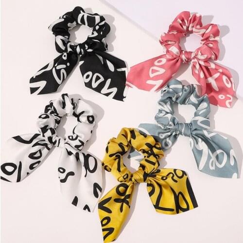 Bows for Hair Tie Elastic Hair Bands Ponytail Hair Ties Hair Accessories Women elastic flower hairbands Letter satin headband
