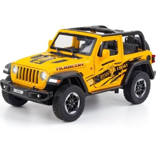 1:20 Scale Jeep Wrangler Rubicon Alloy Car Model Diecasts Metal Toy Off-road Vehicles Car Model Simulation Collection Kids Gift