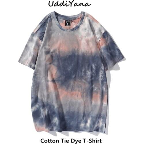 2021 Summer Vintage Clothes Mens Cotton Tie Dye T-Shirt Womens Oversized Fashion T-Shirts Y2K Sweatshirt Skateboard Tees Tops