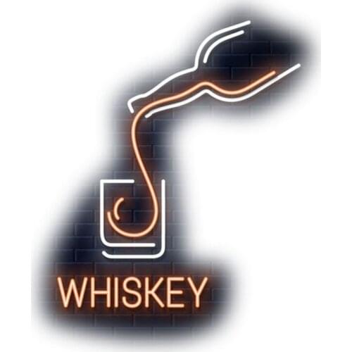 Neon Signs Whiskey Glass Neon Light Sign Aesthetic Room Decor Wall Signs Indoor Lighting for Wall Beer Bar Anime Room Decor