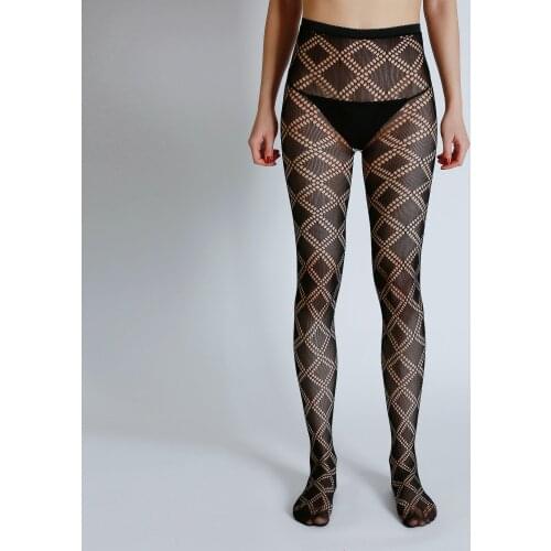 New Designs High Quality Sexy Diamond Argyle Tights Fish Net Hole Grid Pantyhose Womens Plaid Jacquard Mesh Stockings