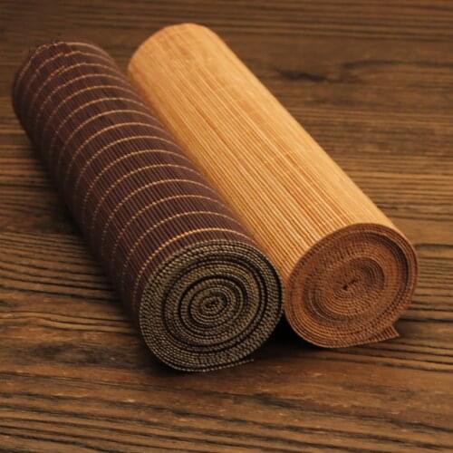 Completed Size Natural Bamboo Tea Table in Coffee Brown/ natural bamboo color Kitchen Mat Retro Home Decoration original Curtain