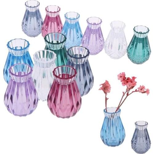 2pcs/set 1:12 mini model doll house translucent and beautiful vase