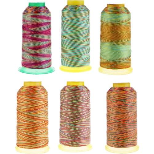 150D Strong Rainbow Polyester Sewing Thread Spool For Shoes Clothes Repair
